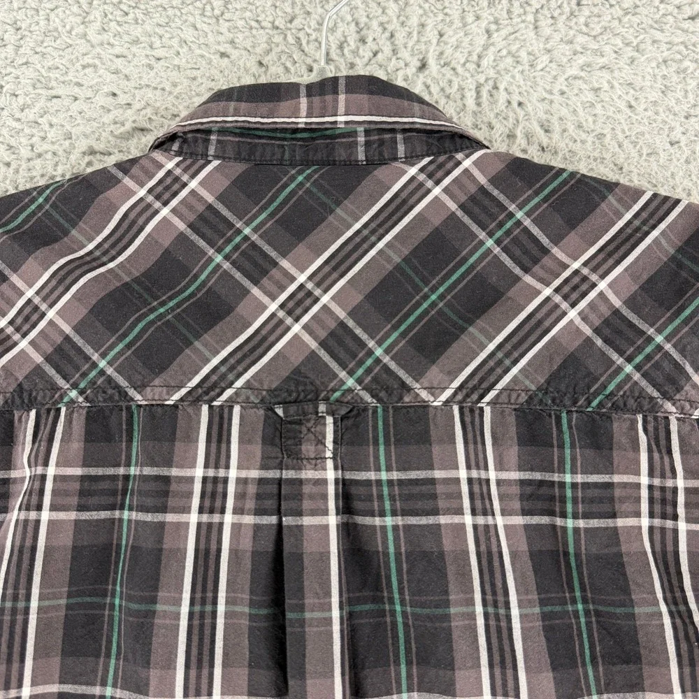 True Religion Button Down Shirt Mens XXXL Black Plaid Western Long Sleeve Cotton